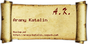 Arany Katalin névjegykártya
